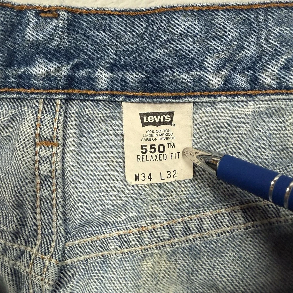 Vtg Levi's 550 Jeans Men 34x32(31) Relaxed Fit Tapered Leg‎ Blue Denim 2000 Y2K